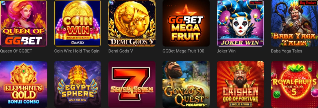 GGbet Casino Games